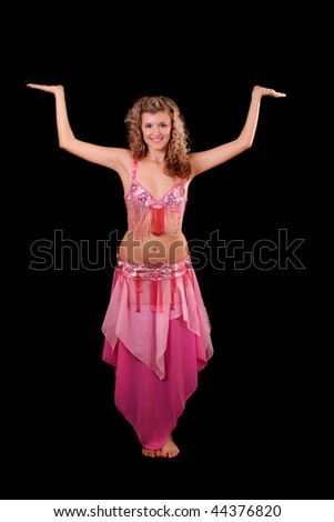 Belly dancer isolated on a  black background