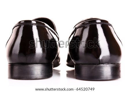 Black shiny man's shoe isolated on white