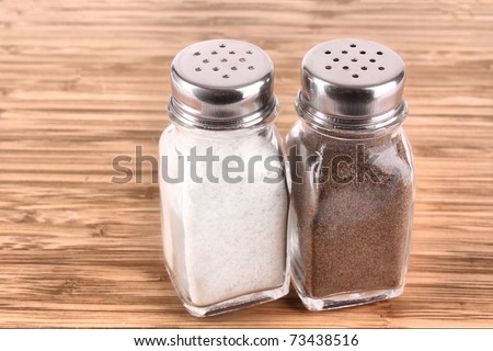 Salt and pepper shaker on a white background