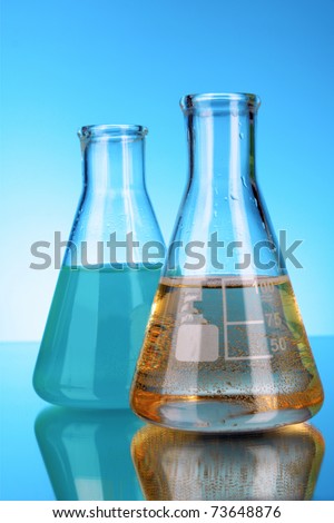 Two conical flask isolated on white