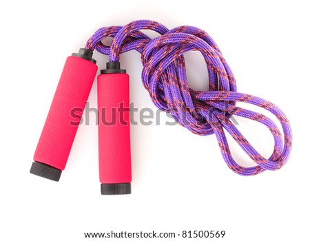 bright skipping rope isolated on white