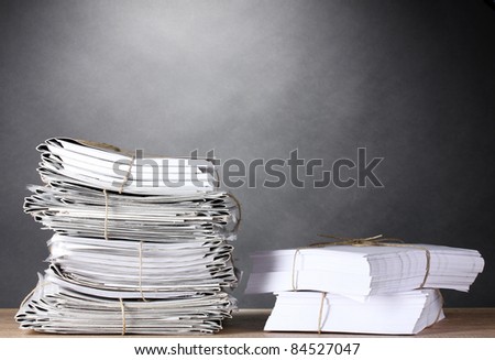 many folders and on gray background