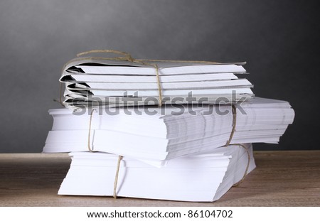 many folders and on gray background