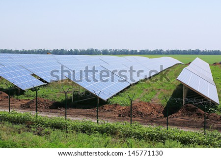 Solar panels, outside
