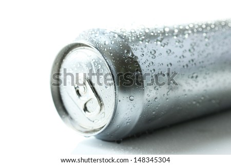 Metal can of beer, isolated on white