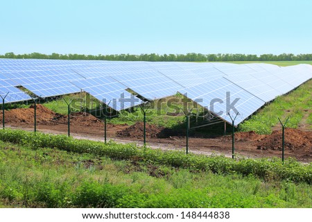 Solar panels, outside