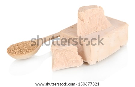 Dry yeast isolated on white