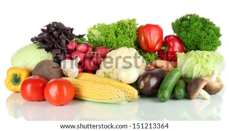 Different vegetables isolated on white