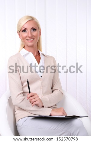 Business woman portrait in office