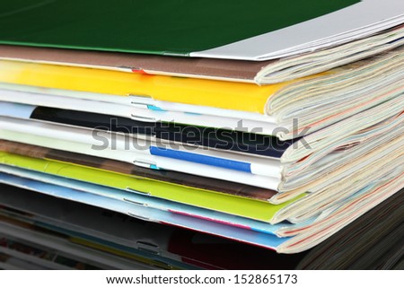 Many magazines close-up