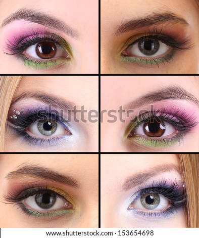 Collage of different eye make-up