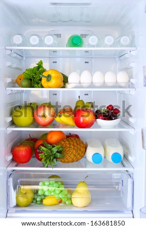 Refrigerator full of food