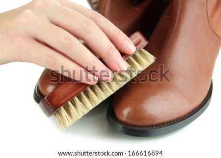 Shoe Polishing close up