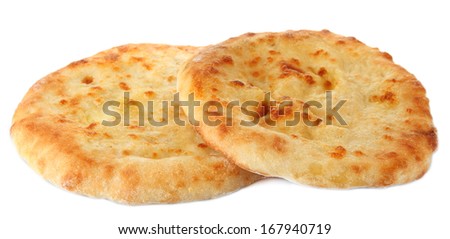 Pita breads isolated on white