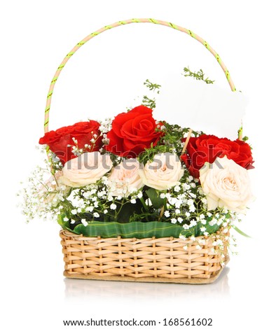 Bouquet of fresh flowers for sale isolated on white