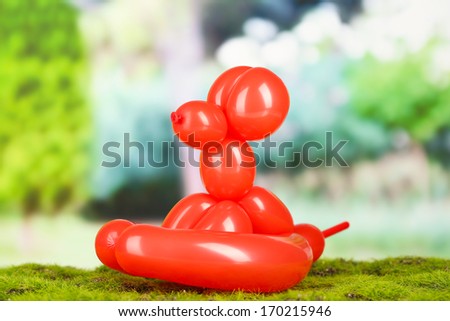 Simple balloon animal dog, on bright background