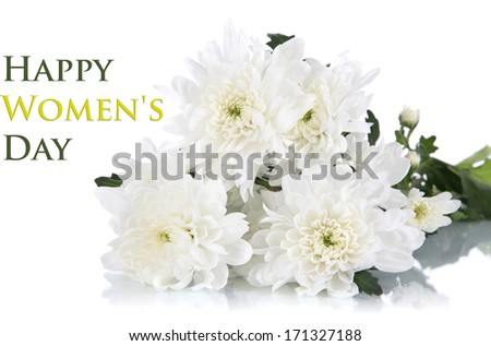 Bouquet of beautiful chrysanthemums isolated on white