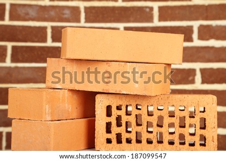 New bricks on brick wall background