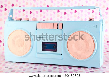 Retro radio, on color  background