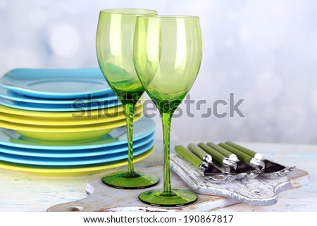 Color table settings, on table, on light background
