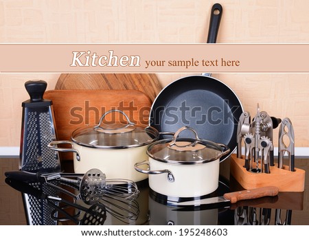 Kitchen tools on table in kitchen