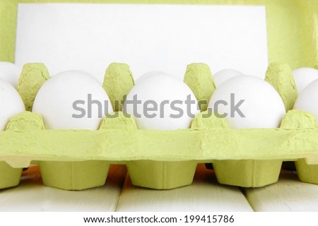 Eggs in paper tray close-up
