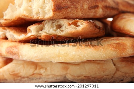 Pita breads close up