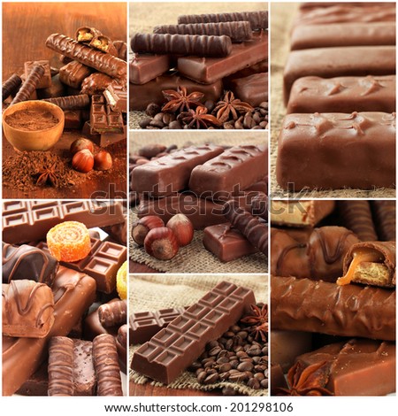 Collage of chocolate bars