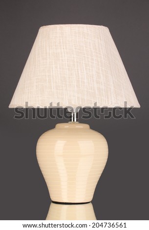 table lamp on grey background
