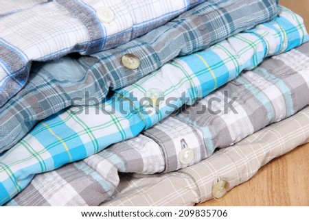 Shirts neatly folded close-up