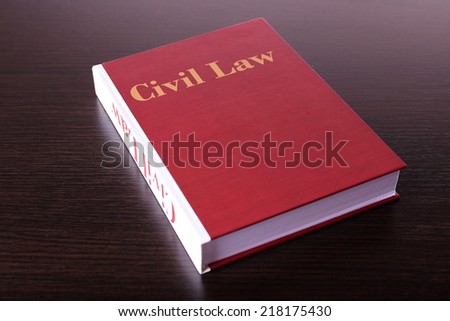 Civil Law book on wooden table