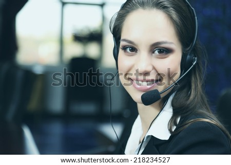 Call center operator at work