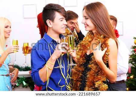 Young people celebrating Christmas