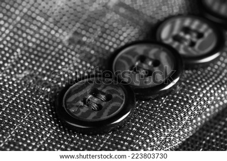 Buttons on clothes close up