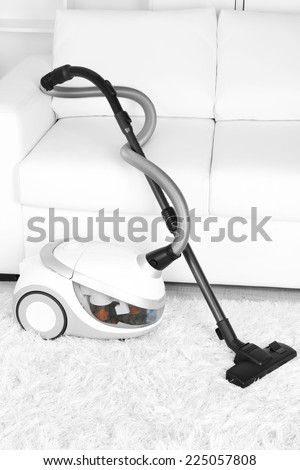 Vacuum on carpet close-up