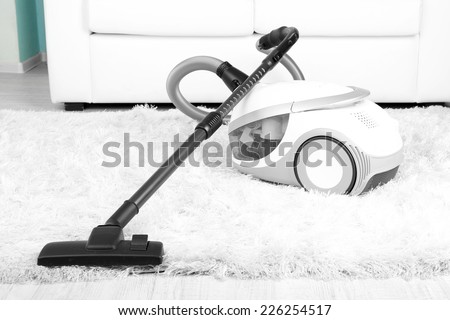 Vacuum on carpet close-up