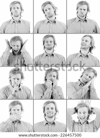 Man\'s emotion collage