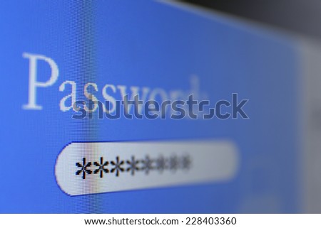 Password on monitor screen