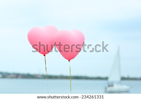 Love heart balloons outdoors Love heart balloons outdoors