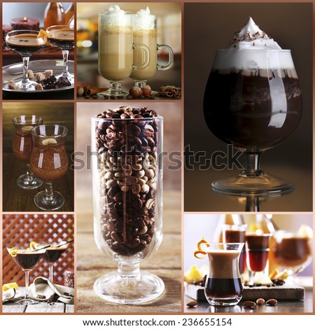 Coffee cocktails collage
