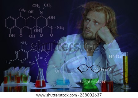 Young scientist working at lab
