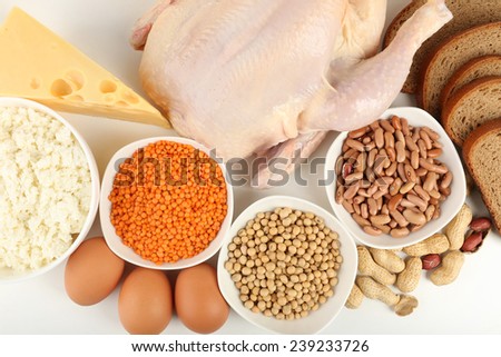 Food high in protein closeup