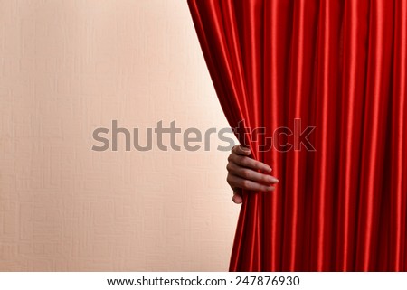 Red Curtain on wall background