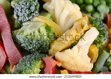 Frozen vegetables background