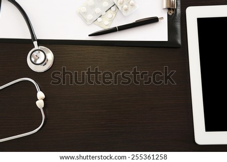 Doctor table, close up