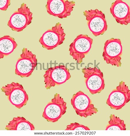 Tropical background with dragon-fruits