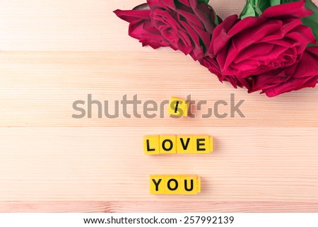 Beautiful roses with phrase \