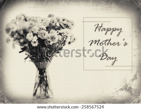 Beautiful bouquet of flowers in vase with retro effect, Mother\'s Day concept
