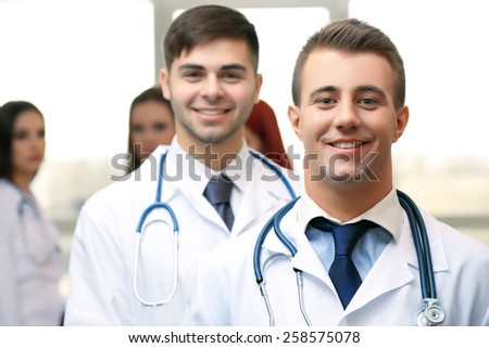 Medical workers in conference room
