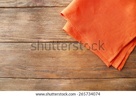 Napkin on wooden table